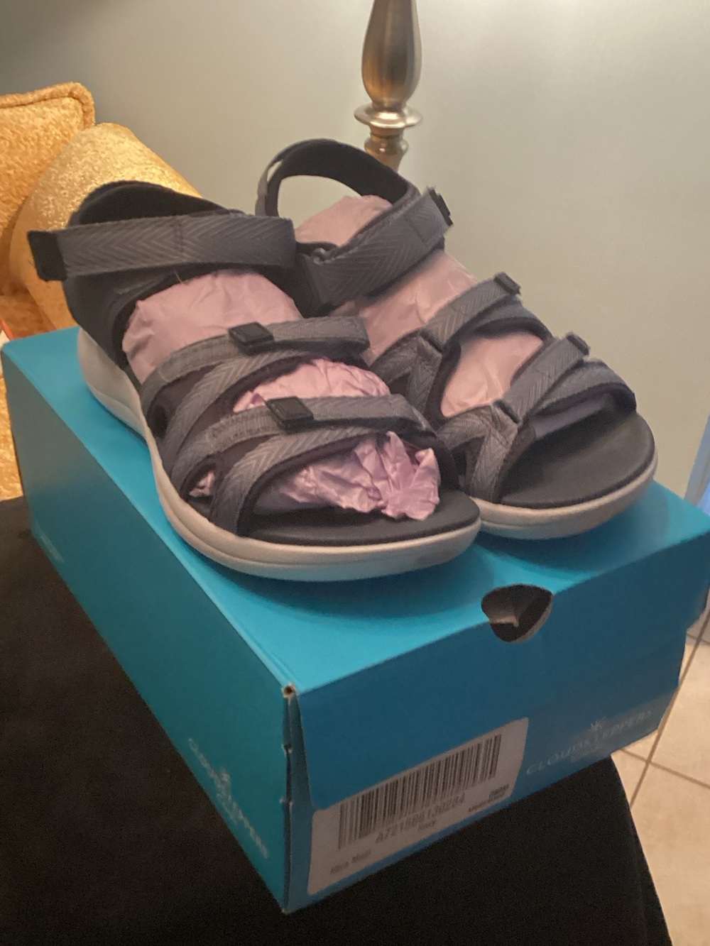 Cloudsteppers by Clarks Women's Gray Strappy Sandals